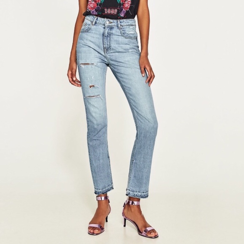 Zara | The High Rise Straight Opened Hem | NWT